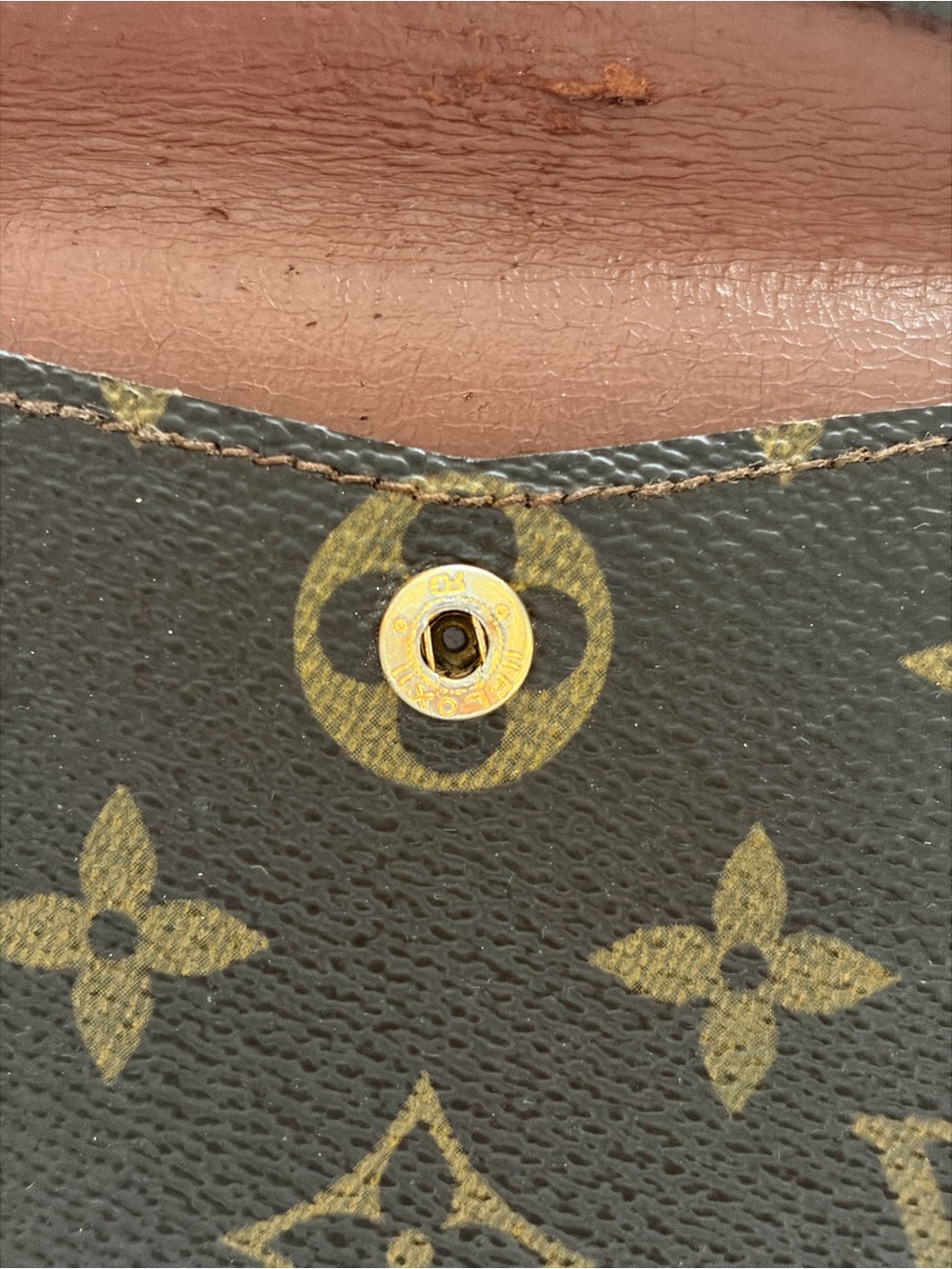 Louis Vuitton Monogram Canvas Brown & Gold Envelope Wallet Cardholder - Picture 9 of 11